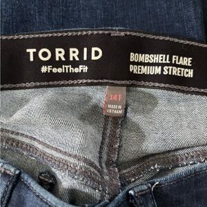 Torrid Dark Blue Bombshell Flare Jeans